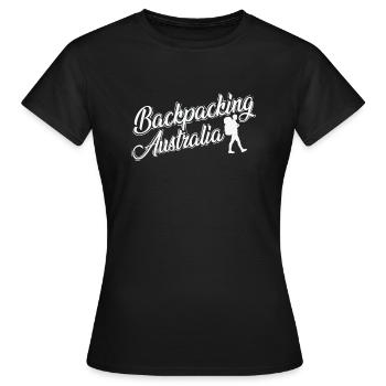 Backbacking Australia Experience Trip - Women's T-Shirt - black - Front - AI Model Female 172 dark (172cm)