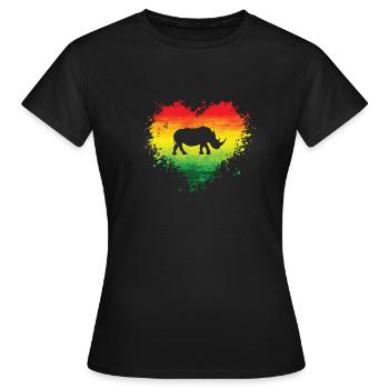 Rhino Population Continent Africa Map - Women's T-Shirt - black - Front - AI Model Female 172 dark (172cm)