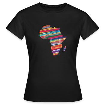 Carte de l’Afrique Pays Coloré Continent - T-shirt Femme - noir - Devant - AI Model Female 172 dark (172cm)