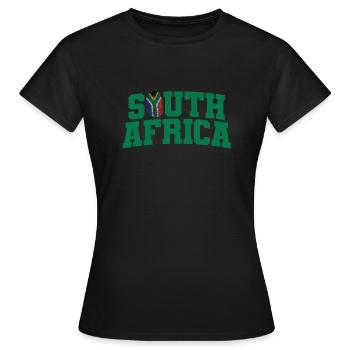 South Africa Country Continent Map - Women's T-Shirt - black - Front - AI Model Female 172 dark (172cm)