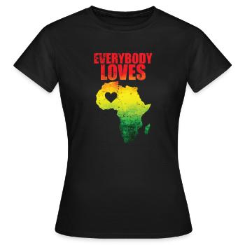 Everybody Loves Continent Africa Map - Women's T-Shirt - black - Front - AI Model Female 172 dark (172cm)