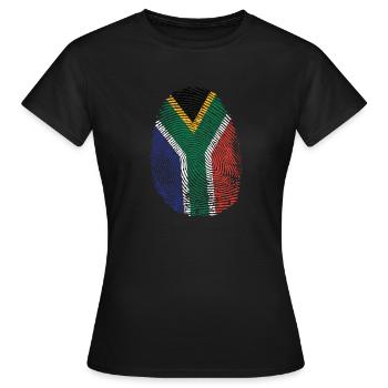Fingerprint South Africa D.N.A. Continent - Women's T-Shirt - black - Front - AI Model Female 172 dark (172cm)