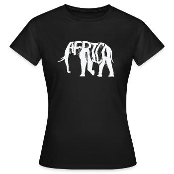 Elephant Africa Population Continent Map - Women's T-Shirt - black - Front - AI Model Female 172 dark (172cm)