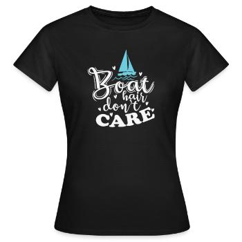 Boat Hair ne se soucie pas du sport de voilier - T-shirt Femme - noir - Devant - AI Model Female 172 dark (172cm)