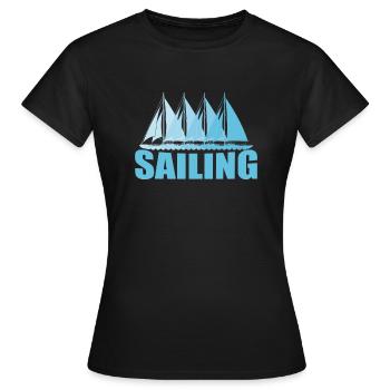 Voilier Voilier Sports Nautiques Vent - T-shirt Femme - noir - Devant - AI Model Female 172 dark (172cm)