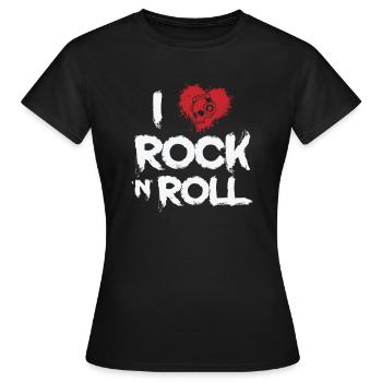 I Love Rock n Roll Musikstil Genre Gitarre - Frauen T-Shirt - Schwarz - Vorne - AI Model Female 172 dark (172cm)