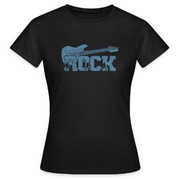 Rock Gitarre Musikstil Genre Gitarre - Frauen T-Shirt - Schwarz - Vorne - AI Model Female 172 dark (172cm)