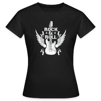 Rock n Roll Musikstil Genre Gitarre Rockband - Frauen T-Shirt - Schwarz - Vorne - AI Model Female 172 dark (172cm)