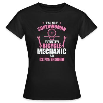 Je ne suis pas une Superwoman Je suis mécanicienne de vélo - T-shirt Femme - noir - Devant - AI Model Female 172 dark (172cm)