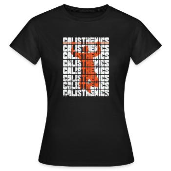 Calisthenics Pull-Up Bar Fitness Workout - Women's T-Shirt - black - Front - AI Model Female 172 dark (172cm)