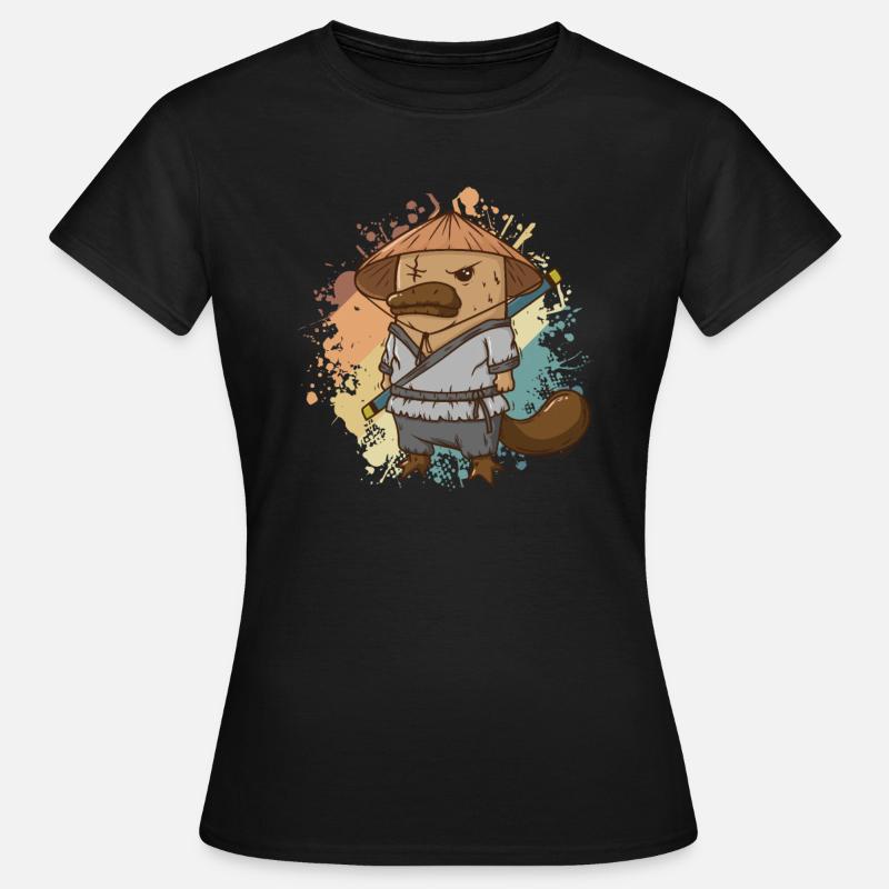 Platypus as Ninja Outback Australia - Women's T-Shirt - black
