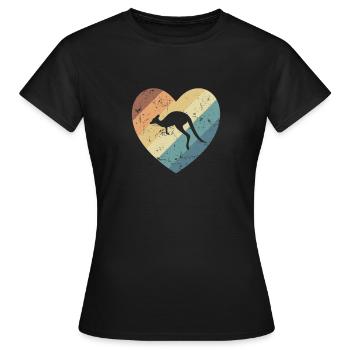 Cœur avec Kangourou Australie Outback Animal - T-shirt Femme - noir - Devant - AI Model Female 172 dark (172cm)