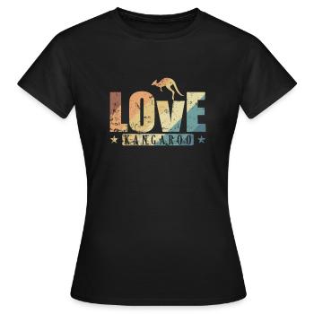Love Kangourou Australie Outback Animal - T-shirt Femme - noir - Devant - AI Model Female 172 dark (172cm)