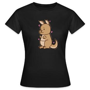 verliebtes Känguru Australien Outback - Frauen T-Shirt - Schwarz - Vorne - AI Model Female 172 dark (172cm)