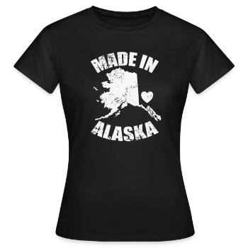 Fabriqué dans l’État de l’Alaska États-Unis Amérique - T-shirt Femme - noir - Devant - AI Model Female 172 dark (172cm)