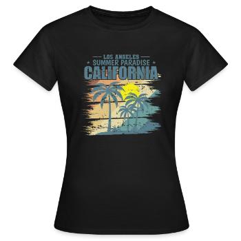 California Los Angeles Summer Paradise USA - Frauen T-Shirt - Schwarz - Vorne - AI Model Female 172 dark (172cm)