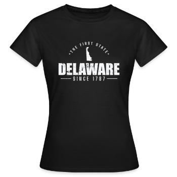 Delaware The First State since 1787 USA Amerika - Frauen T-Shirt - Schwarz - Vorne - AI Model Female 172 dark (172cm)