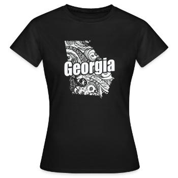 Géorgie États-Unis Amérique État - T-shirt Femme - noir - Devant - AI Model Female 172 dark (172cm)