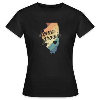 Illinois Home grown USA Amérique - T-shirt Femme - noir - Devant - AI Model Female 172 dark (172cm)