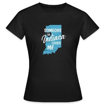 Indiana Quelqu’un dans l’Indiana m’aime USA Amérique - T-shirt Femme - noir - Devant - AI Model Female 172 dark (172cm)