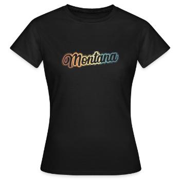 Montana USA Amerika Bundesstaat - Frauen T-Shirt - Schwarz - Vorne - AI Model Female 172 dark (172cm)