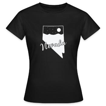 Nevada USA Amerika Bundesstaat - Frauen T-Shirt - Schwarz - Vorne - AI Model Female 172 dark (172cm)