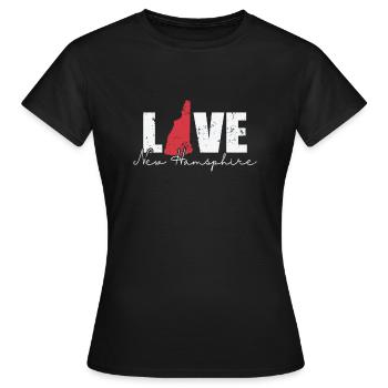 New Hampshire Love New Hamsphire États-Unis - T-shirt Femme - noir - Devant - AI Model Female 172 dark (172cm)