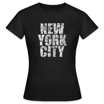 New York City USA Amerika Bundesstaat - Frauen T-Shirt - Schwarz - Vorne - AI Model Female 172 dark (172cm)