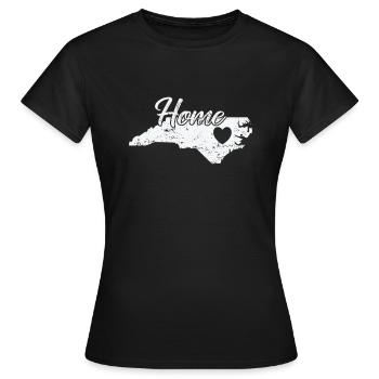 Caroline du Nord Accueil avec coeur États-Unis Amérique - T-shirt Femme - noir - Devant - AI Model Female 172 dark (172cm)