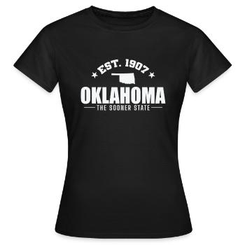 Oklahoma Est. 1907 The Sooner State États-Unis - T-shirt Femme - noir - Devant - AI Model Female 172 dark (172cm)