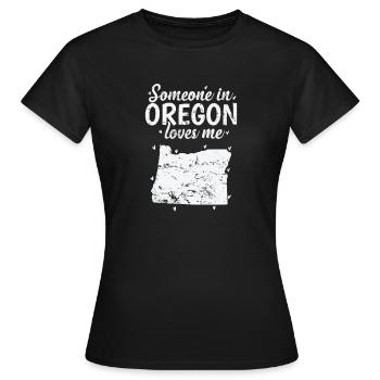 Oregon Quelqu’un dans l’Oregon aime Me USA - T-shirt Femme - noir - Devant - AI Model Female 172 dark (172cm)