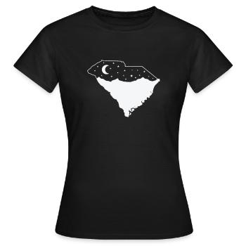 Carte de la Caroline du Sud avec Skyline USA - T-shirt Femme - noir - Devant - AI Model Female 172 dark (172cm)