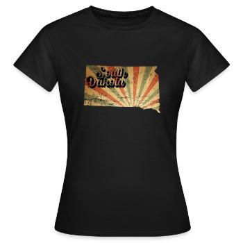 Carte du Dakota du Sud États-Unis Amérique - T-shirt Femme - noir - Devant - AI Model Female 172 dark (172cm)