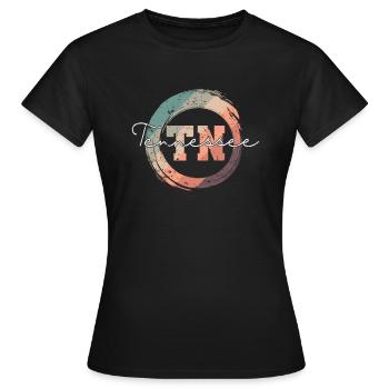 Tennessee TN Buchstabe USA Amerika - Frauen T-Shirt - Schwarz - Vorne - AI Model Female 172 dark (172cm)