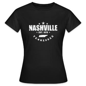 Tennessee Nashville Est. 1972 USA Amerika - Frauen T-Shirt - Schwarz - Vorne - AI Model Female 172 dark (172cm)