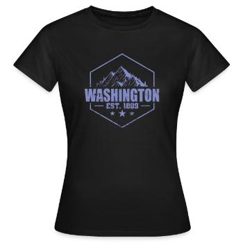 Washington Est. 1889 USA Amerika - Frauen T-Shirt - Schwarz - Vorne - AI Model Female 172 dark (172cm)