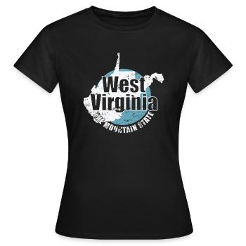 West Virginia The Mountain State USA - Frauen T-Shirt - Schwarz - Vorne - AI Model Female 172 dark (172cm)