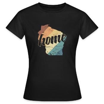 Wisconsin Home USA Amerika Bundesstaat - Frauen T-Shirt - Schwarz - Vorne - AI Model Female 172 dark (172cm)