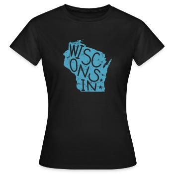 Wisconsin États-Unis Amérique État - T-shirt Femme - noir - Devant - AI Model Female 172 dark (172cm)
