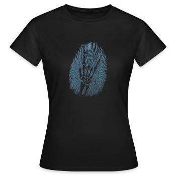Heavy Metal Fingerprint Music Genre - Women's T-Shirt - black - Front - AI Model Female 172 dark (172cm)