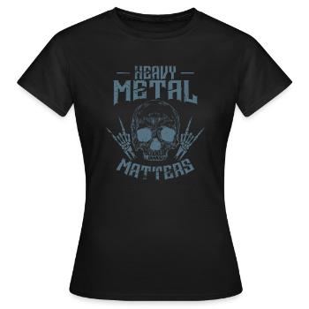 Heavy Metal Matters Bone Skull Music - Women's T-Shirt - black - Front - AI Model Female 172 dark (172cm)