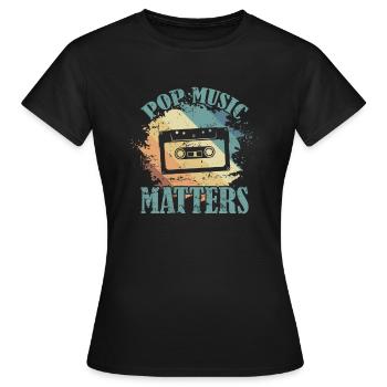Pop Music Matters R'n'B Sänger Stars - Frauen T-Shirt - Schwarz - Vorne - AI Model Female 172 dark (172cm)