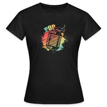 Mikrofon Pop Musik R'n'B Sänger Stars - Frauen T-Shirt - Schwarz - Vorne - AI Model Female 172 dark (172cm)