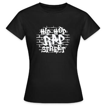 Hip Hop Rap Street Musikrichtung Rap - Frauen T-Shirt - Schwarz - Vorne - AI Model Female 172 dark (172cm)
