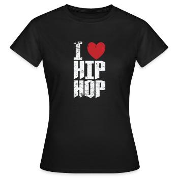 J’aime le Hip Hop Genre Musique Rap Urbain - T-shirt Femme - noir - Devant - AI Model Female 172 dark (172cm)