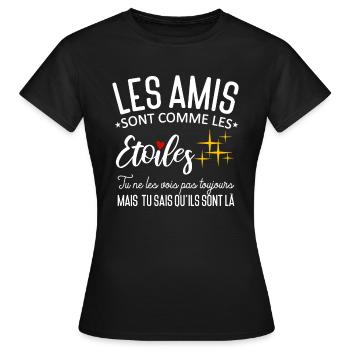 Ami Étoile Meilleur Ami - T-shirt Femme - noir - Devant - AI Model Female 172 dark (172cm)