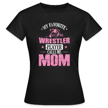 Mon catcheur préféré m’appelle maman - T-shirt Femme - noir - Devant - AI Model Female 172 dark (172cm)