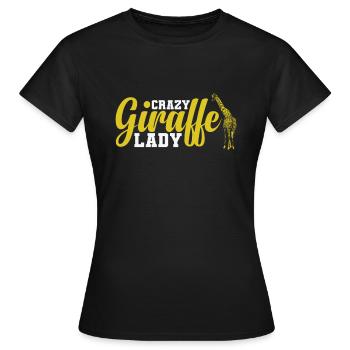 Crazy Giraffe Lady exotisches Tier - Frauen T-Shirt - Schwarz - Vorne - AI Model Female 172 dark (172cm)