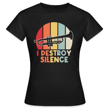 Ich zerstöre die Stille - Frauen T-Shirt - Schwarz - Vorne - AI Model Female 172 dark (172cm)