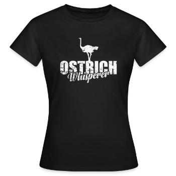 Ostrich Whisperer Laufvogel Strauß Umwelt - Frauen T-Shirt - Schwarz - Vorne - AI Model Female 172 dark (172cm)